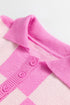 'Galena' Pink Checkered Sweater - Celes Fashion